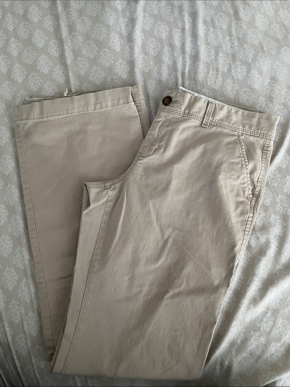 Khaki Boot-cut Pants